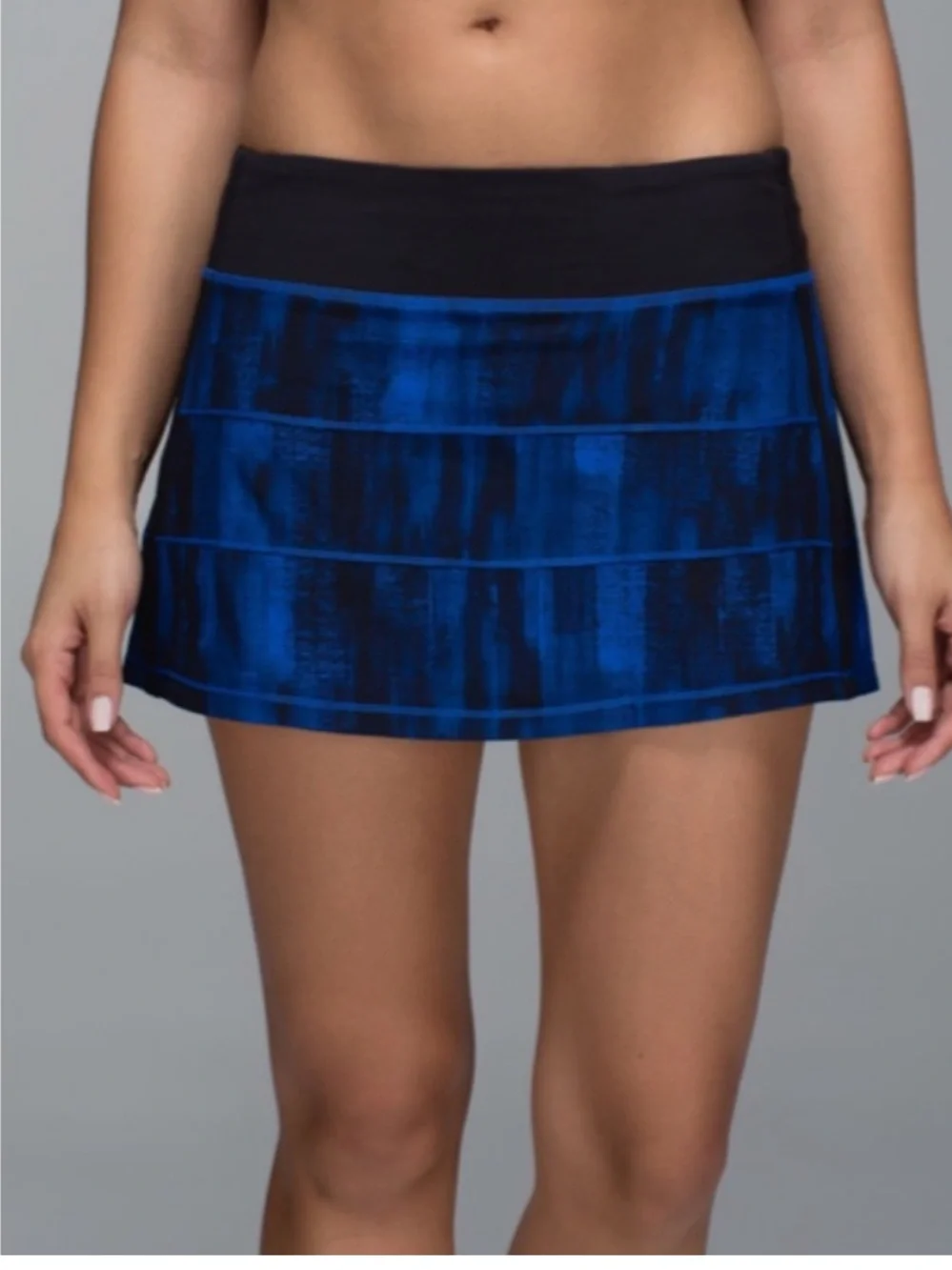 Lululemon Pace Rival Skirt II Nightsky White Harbor Blue Black Skort Size 4
